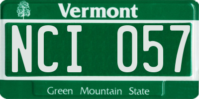 VT license plate NCI057