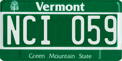 VT license plate NCI059