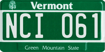 VT license plate NCI061