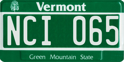 VT license plate NCI065
