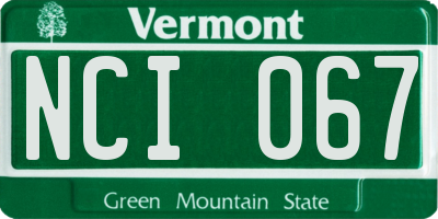 VT license plate NCI067
