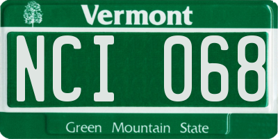 VT license plate NCI068