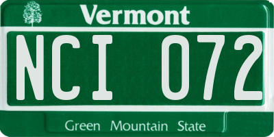 VT license plate NCI072