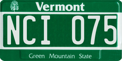 VT license plate NCI075
