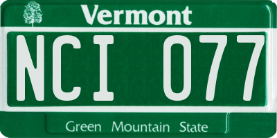 VT license plate NCI077