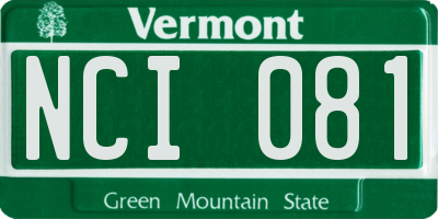 VT license plate NCI081
