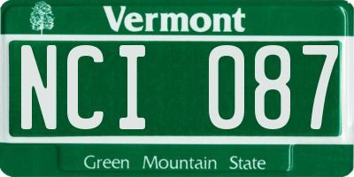 VT license plate NCI087