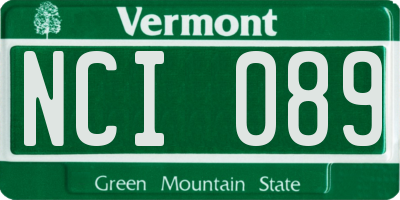 VT license plate NCI089