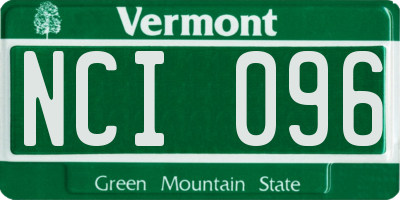 VT license plate NCI096