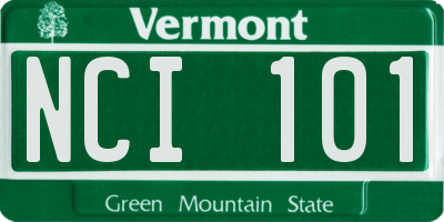 VT license plate NCI101