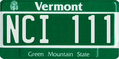 VT license plate NCI111