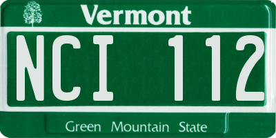 VT license plate NCI112