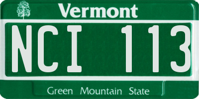 VT license plate NCI113