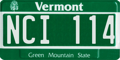 VT license plate NCI114