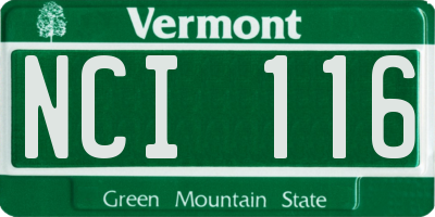 VT license plate NCI116