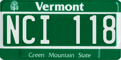 VT license plate NCI118