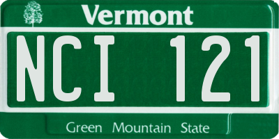 VT license plate NCI121