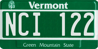 VT license plate NCI122