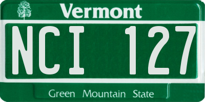 VT license plate NCI127