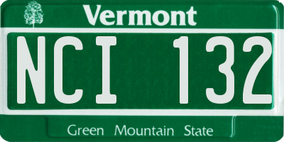 VT license plate NCI132
