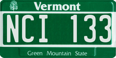 VT license plate NCI133