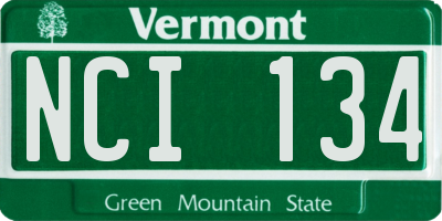 VT license plate NCI134