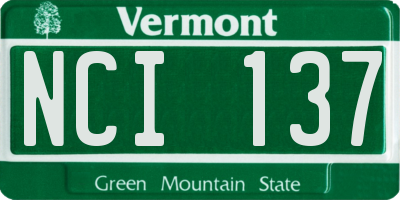 VT license plate NCI137
