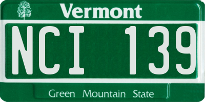 VT license plate NCI139