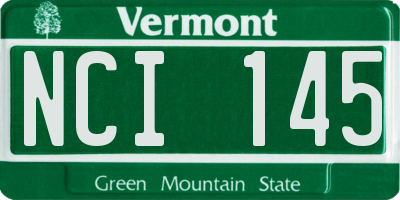 VT license plate NCI145