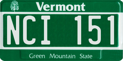 VT license plate NCI151