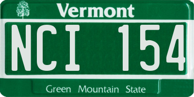 VT license plate NCI154