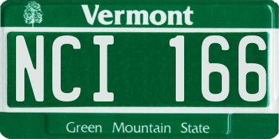 VT license plate NCI166