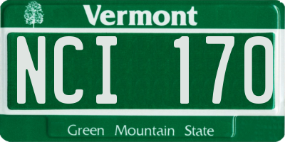 VT license plate NCI170