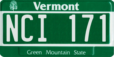 VT license plate NCI171