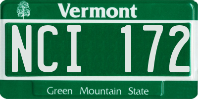 VT license plate NCI172