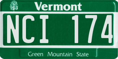 VT license plate NCI174