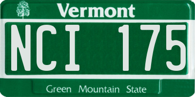 VT license plate NCI175