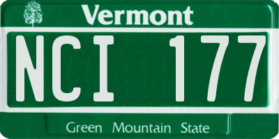 VT license plate NCI177
