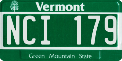 VT license plate NCI179