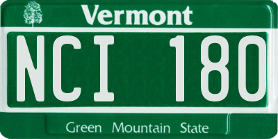 VT license plate NCI180