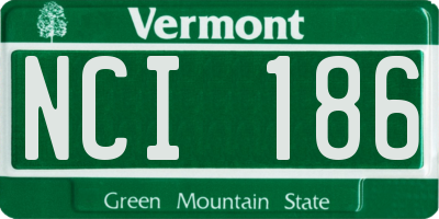 VT license plate NCI186