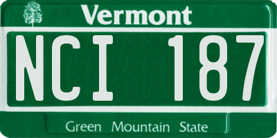 VT license plate NCI187
