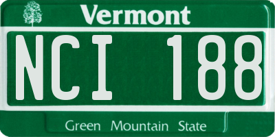 VT license plate NCI188
