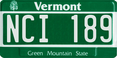 VT license plate NCI189