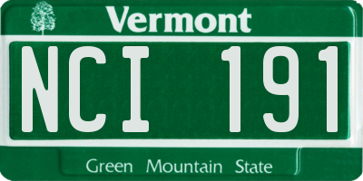 VT license plate NCI191