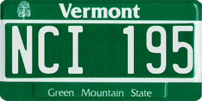 VT license plate NCI195
