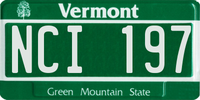 VT license plate NCI197