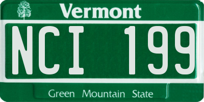 VT license plate NCI199