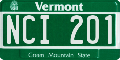 VT license plate NCI201
