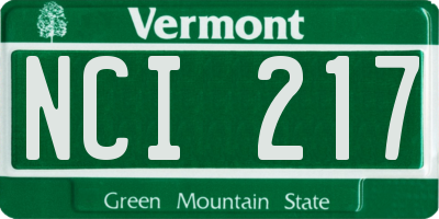 VT license plate NCI217